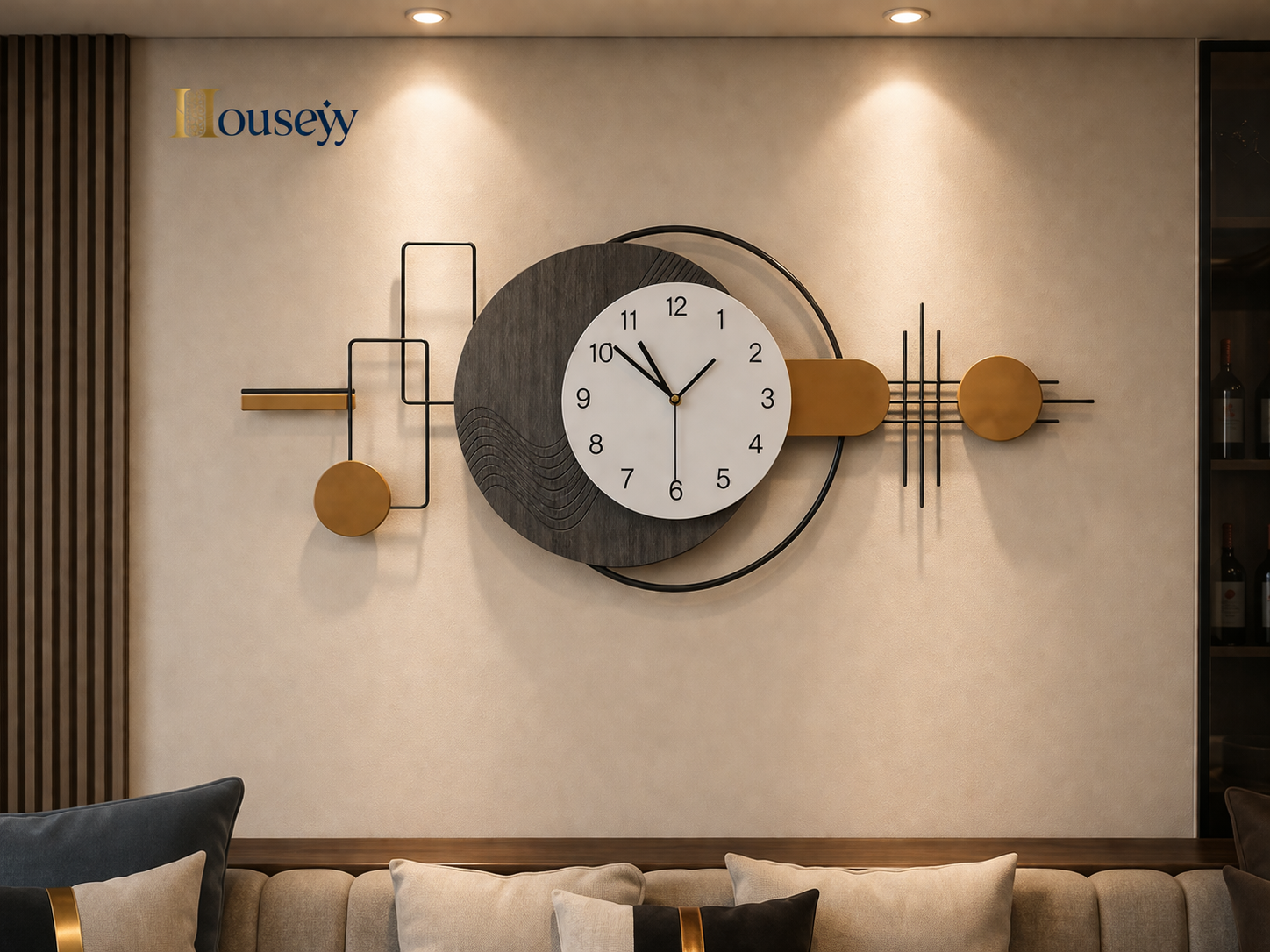 Modern Luxury Wall Clock – Elegant MDF Wall Clock UAE Living Room