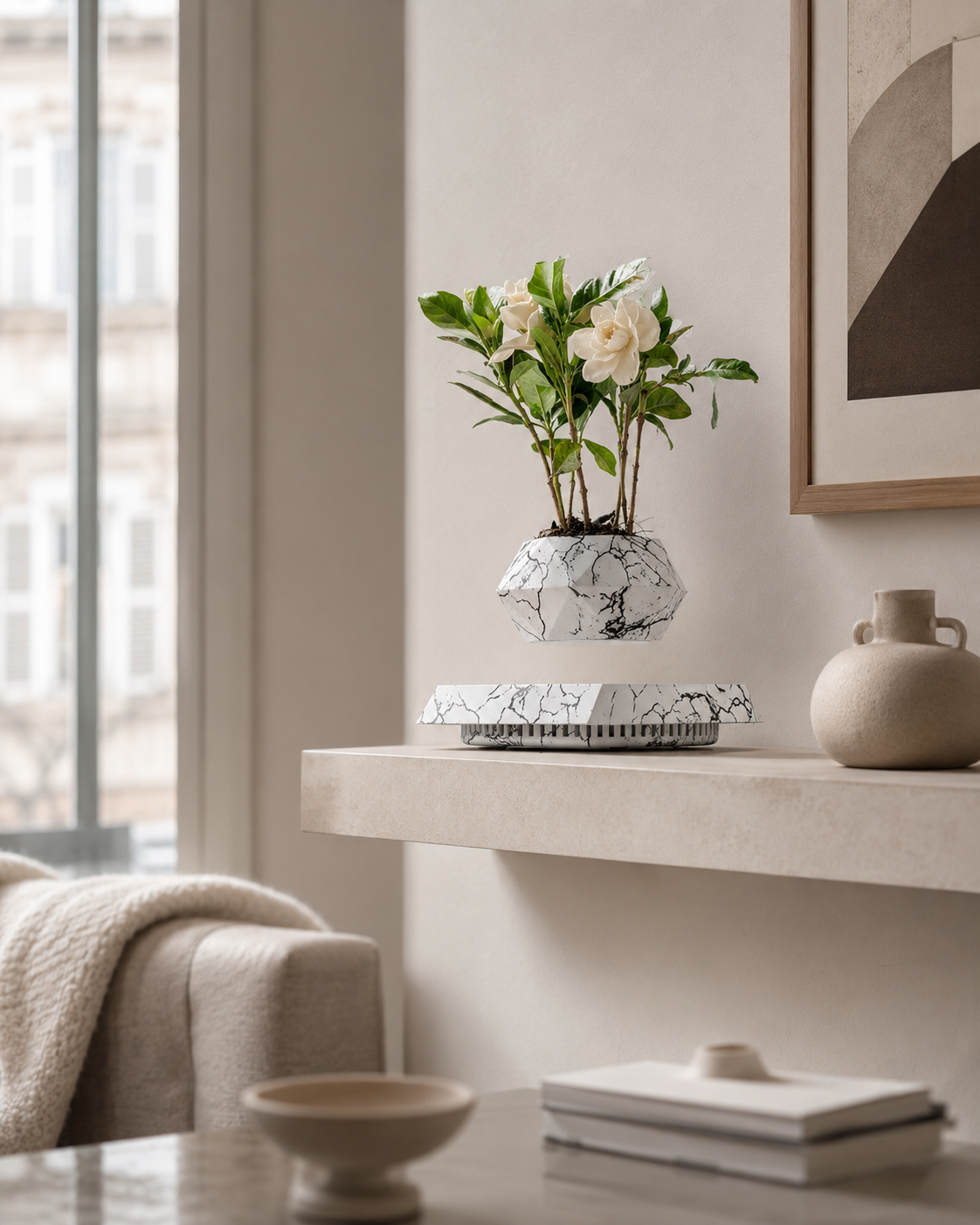 Levitating Magnetic Floating Marble Pot