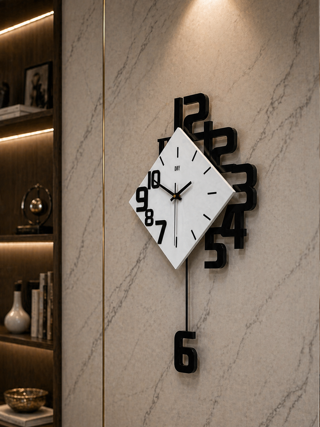Infinity Motion Wall Clock with rotating pendulum in UAE majlis