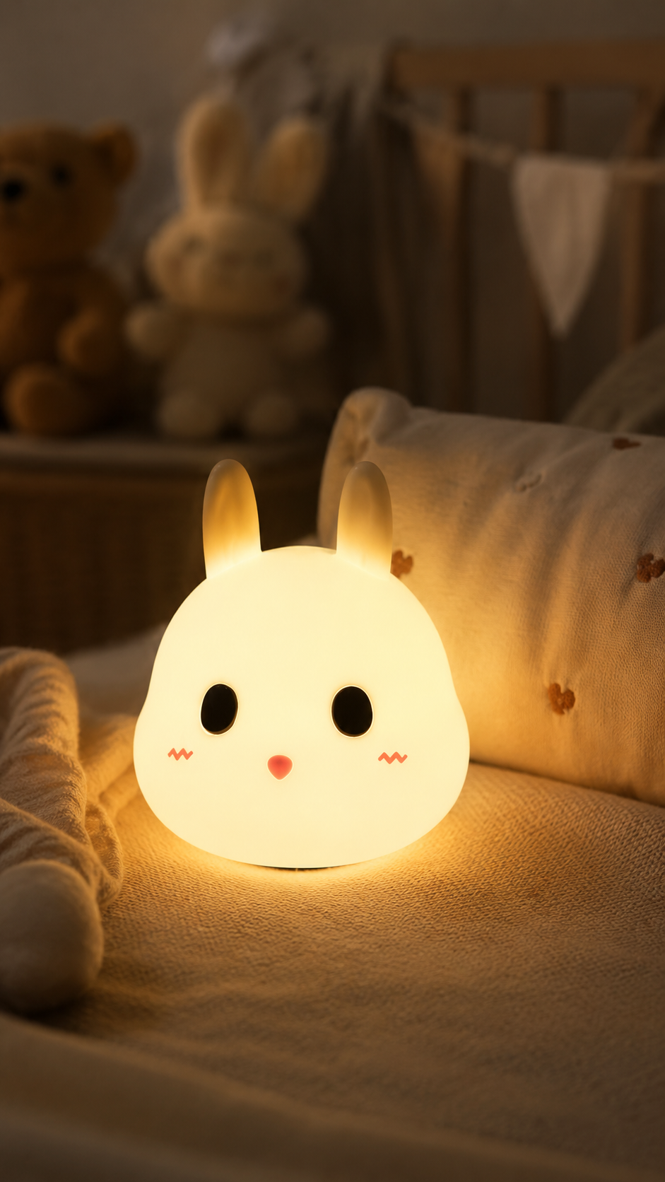 Silicone Bunny Night Lamp – RGB Ambient LED Light for Kids & Bedrooms