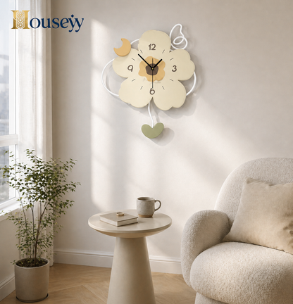 Floral Harmony Wall Clock – Modern Artistic Wall Clock UAE GCC