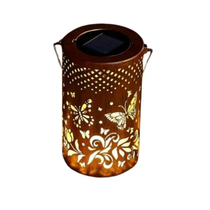 🦋 إضاءة حديقة شمسية بتأثير الفراشات – سحر الليل الخارجي