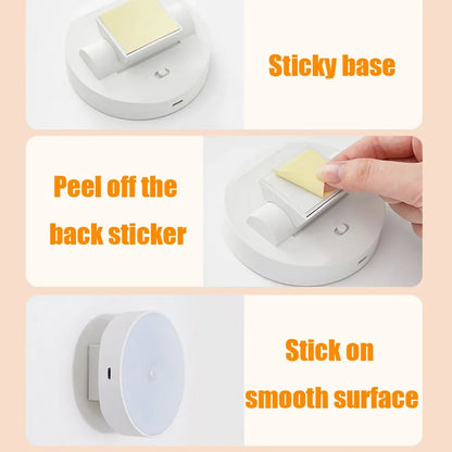 Motion Sensor Night Light — USB Rechargeable, Rotatable LED Lamp for Bedroom & Bedside