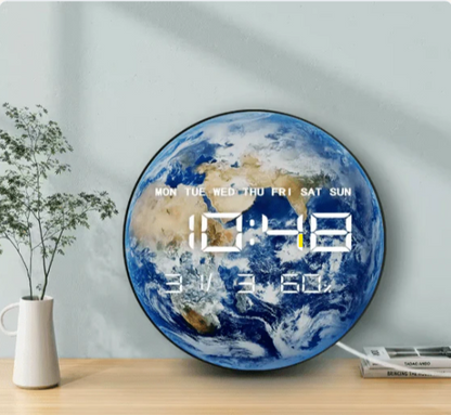 LED Planet Clock – Futuristic Digital Desk Clock with Night Light
