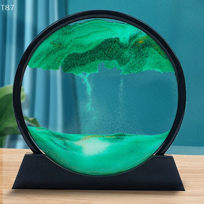 3D Deep Sea Sandscape moving sand picture close-up of falling sand